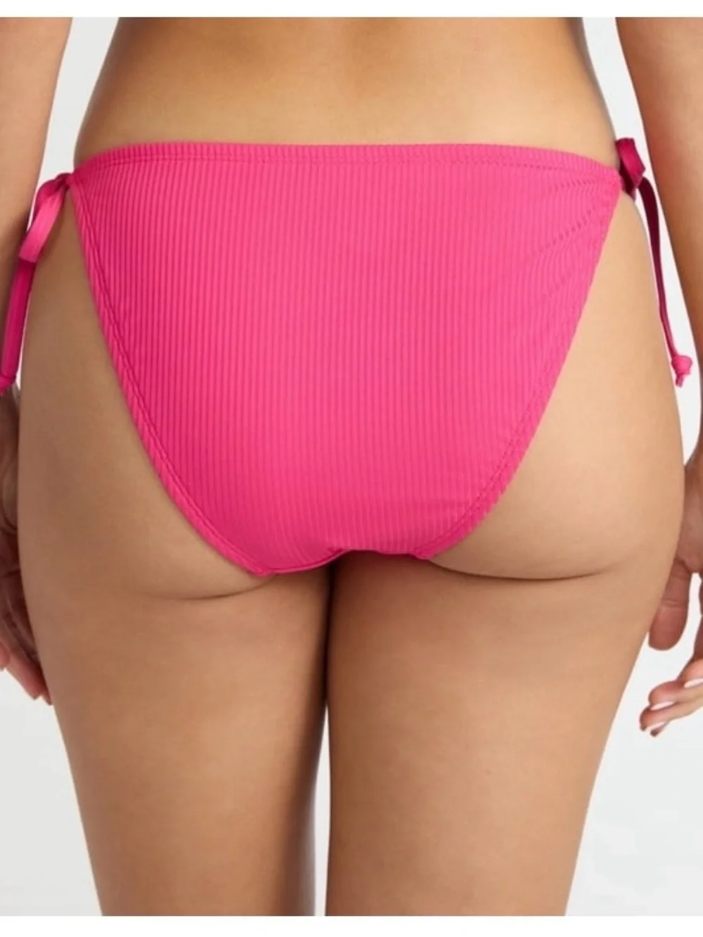 Time and Tru Women's Rib Side Tie Bikini Swim Bottom Size 1X (16W-18W) Fuchsia